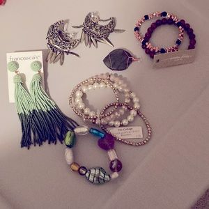 BOHO EARRINGS. ONE IS NWT AND OTHER IS EUC. Three bracelets, and a charm.